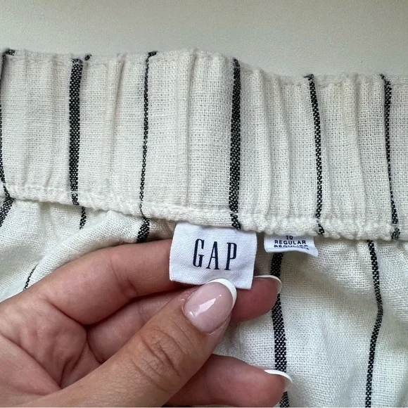 GAP WIDE LEG HIGH RISE LINEN BLEND PANTS - Picture 8 of 9